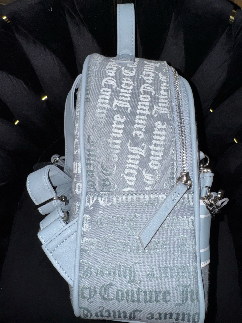 Juicy Couture Light Blue Pullout Pouch Mini Backpack Set NWT - Picture 2 of 8